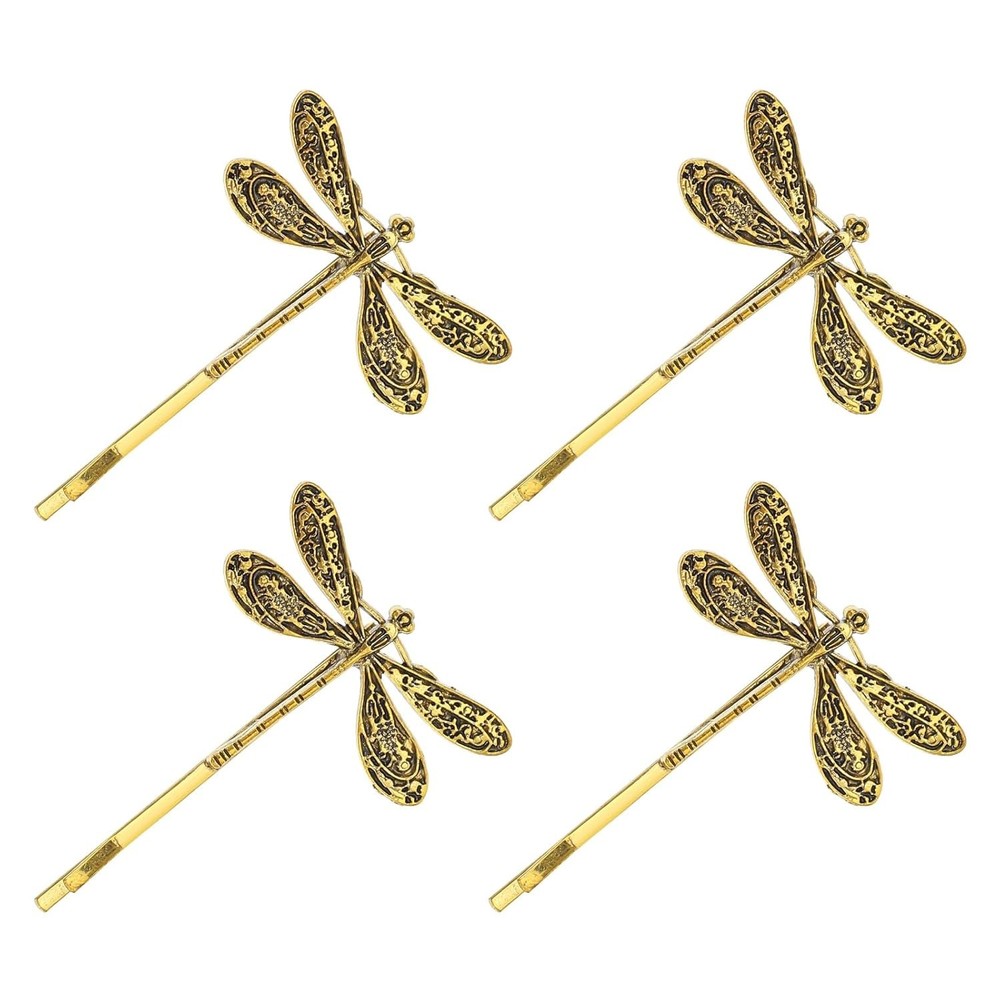 Dragonfly Hair Clip, Gold Antique Decorative Bobby Pins for Prom Birthday Party