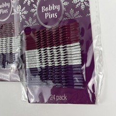 Groovi Beauty Bobby Pins Purple Silver Burgundy 2 inch 24 Pc Lot Of 2