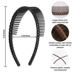 Headbands with Teeth, 6 Pcs Non Slip Headbands for Women Plastic Comb Headban…