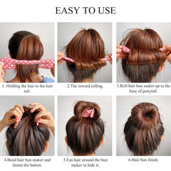 10 Pcs Hair Bun Maker French Magic Twist Donut Hair Bun Snap Roll Sponge Bun Don