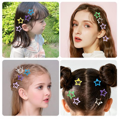 55Pcs 1.22″ Star Hair Clips Cute Hair Clips for Girls Colorful Metal Snap Hair