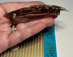 Vintage NOS PHILIPS Barrette Hair Clip Gold Tone Ornate Metal 4” #39019