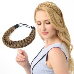 Huge 2 Strands Thick Synthetic Hair Braided Headband Classic Chunky Plaited B…