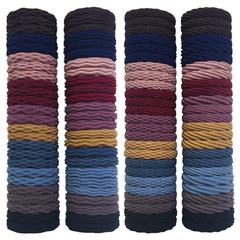100 PCS Cotton Hair Ties High Elastic Seamless Hair Bands with Pattern Texture 1