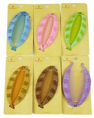 6 Banana Hair Comb Clip for Women Girls w/Tiny Beads Color Assorted