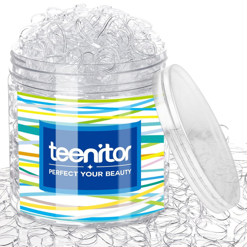 Teenitor Clear Elastic Hair Bands, 2000Pcs Mini Hair Rubber Bands, Hair Ties, So
