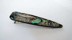 Abalone shell effect multi-color marbled alligator hair clip