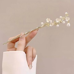 1/6pcs Elegant Chinese Style Tassel Hair Stick Traditional Floral Design Hairsty