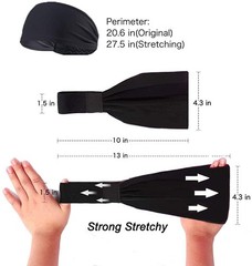 Width Headband Moisture Wicking Sweatbands for Workout Running Yoga Bike Helmet