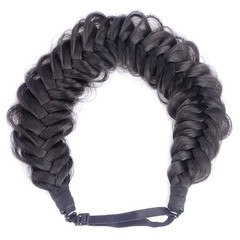 Messy Wide 2 Strands Synthetic Natural Black Braided Headband Classic Chunky …