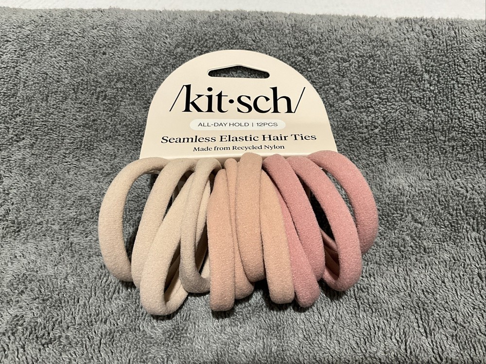 Kitsch Seamless Elastic Nylon All Day Hold Hair Elastics Ties 12Count New!