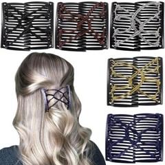 5 Pieces Elastic Magic Hair Comb Stretchy Double Comb Hair Forks Clips for Women
