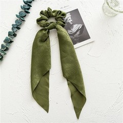 Fashion Leopard Print Bow Satin Long Ribbon Ponytail Scarf Hair Tie Scrunchies