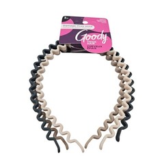 Goody Headbands Set of 3 Pks Zigzag Tan Cream Blue Thick Hair Ouchless 18500 NEW