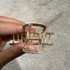 Gold Metal Triangle Hair Claw Clip Solid Pattern Women Teens Unisex