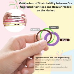 50 Pack Ouchless Elastic Hair Ties No Crease Ponytail Holders Soft Hair Bands US