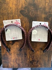 Lot of 2 Scunci Faux Leather Braided Headband 35760 NEW