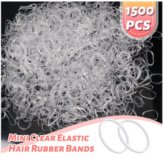 Clear Elastics Hair Bands 1500Pcs Mini Rubber Hairband Soften Small Ponytail Hol