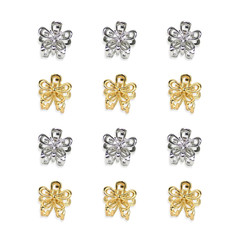 12PCS Hair Clips for Women & Girls – Cute Mini Flower Barrettes in Gold & Silver