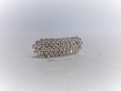 Small oval silver crystal hair pin clip barrettes for fine thin hair.