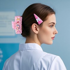 BVGA Nurses Day Hair Clips Pink Acetate NURSE Hat 1 Count (Pack of 1),