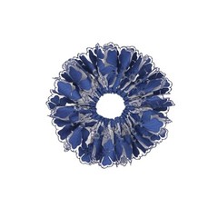 Daria L Floral Scrunchies Stylish Ponytail Holders Royal Blue Color Oversized