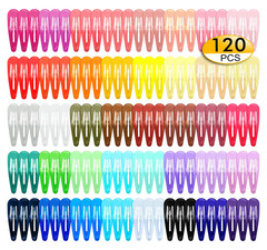 120PCS Colorful Snap Hair Clips 2” Metal Barrettes for Girls Women with Box