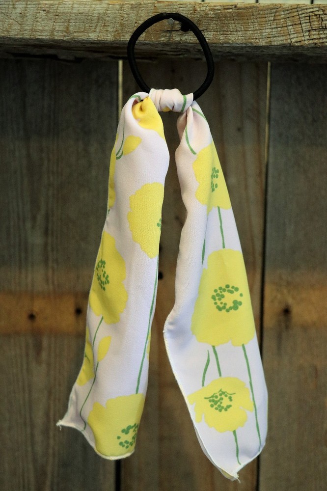 Hand Made Western Wild Rag Hair Ties Yellow/Pink Hair Tie Short