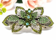 Metal hair Barrette claws clips Flowers wedding bridal Rhinestones Crystal NEW