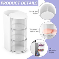 WeiLingBo 3-Layer Hair Accessories Organizer with Brush White