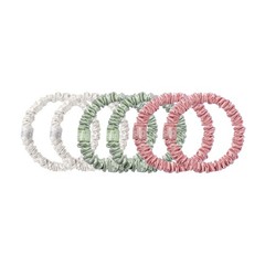 Silk Scrunchies Set of 6 – 100% 22 Momme Mulberry Hair-Friendly – Gentle on Hair