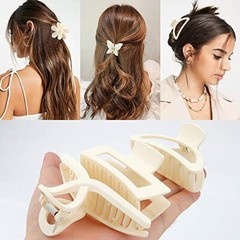 5 Pack Hair Clips Cute Claw Clips for Thick Hair 5 Count (Pack of 1) White