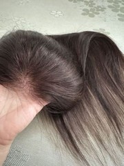 Transpanent Lace Front 100% Human Hair Topper with a Black Elastic Band 12″~18″