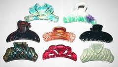 Colorful Jaw Clip Novelty Hair Claw Vintage Unique Pattern Women Made in France