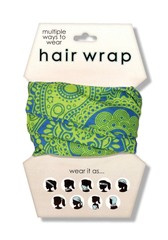 Spoontiques Paisley Hair and Face Wrap, Blue/Green