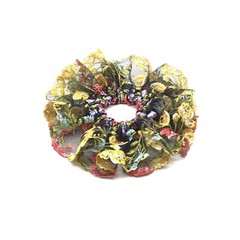 Daria L Floral Scrunchies Embroidery Scrunchies Lace Ponytail Holders Oversized