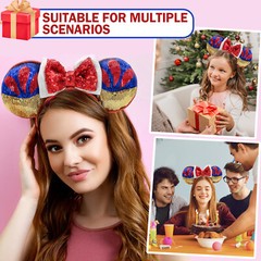 Snow White Princess Sparkle Sequins Headband Disney` Parks Minnie Mouse Ears