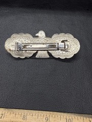 VTG Native American Silver Turquoise Thunderbird Hair Clip Barrette Southwest