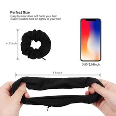 Handmade Soft Hair Ties with Hidden Pocket – 4 Elegant Colors to Match Any Look