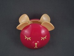 Fuchsia sleepy Teddy Bear Face plastic barrette hair clip claw clamp kawaii cute