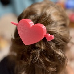 Heart Hairpin SOFT TPU Material 3D Printed Valentines Day