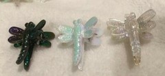 24 Purple Green White Mixed Dragonfly Plastic Hair Clips Hair Accessories