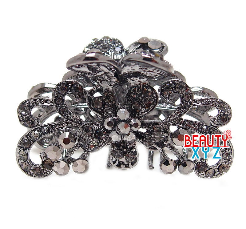 Elegant Rhinestones Crystal Flowers metal hair Clip Hair Claw Hair clamp