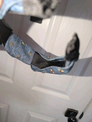 Denim Knot Headband Wth Studded Small Stars