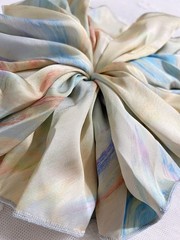 [US Seller] Random 4pcs Handmade Medium Large Size Ruffle Floral Hair Scrunchie