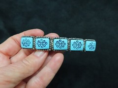 Vintage Designer Creations Navarre Flower Motif Birds Eye Blue Hair Clip