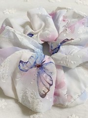 [US Seller] Random 4pcs Handmade Medium Large Size Classic Floral Hair Scrunchie