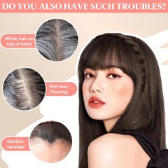 Braids Headband Hair Neat Fringe Bands Instant Hair Bangs With Headband Braided