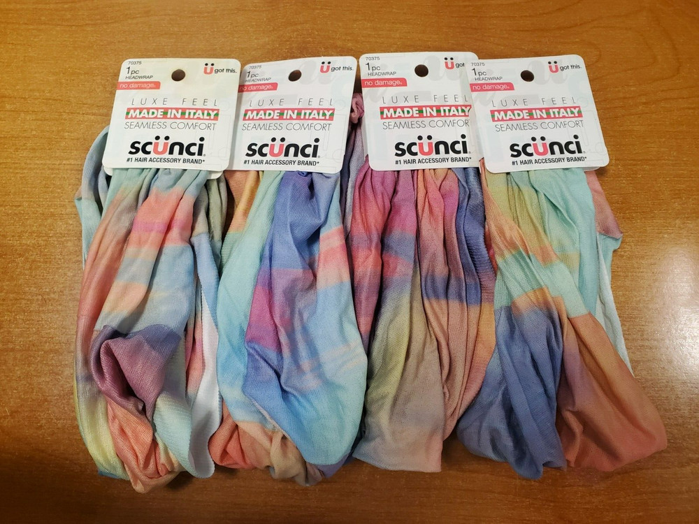 4 Pack: Scunci No-Damage Luxe Feel Seamless Multi-Colored Headwrap (3753-R9P1b)