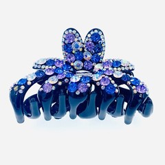 HANDMADE ACRYLIC LARGE HAIR CLAW JAW CLIP RHINESTONE CRYSTAL ELEGANT PURPLE R11